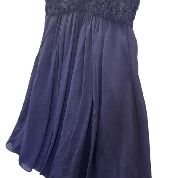 Calvin Klein Purple Floral Bodice Strapless Sheer Layer Mini Dress Women 0 - Picture 6 of 9